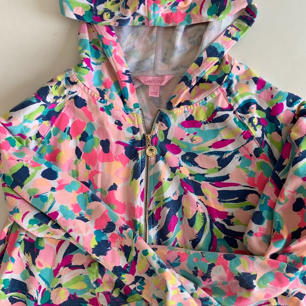 Lilly Pulitzer Hooded Quarter Zip Skipper Popover